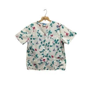 Crest Floral Short Sleeve Scrub Top Women’s Size 2XL